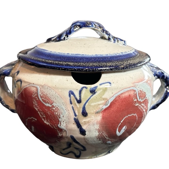 BEAUTIFUL ARTISAN MADE POTTERY SOUP TUREEN - Picture 4 of 11